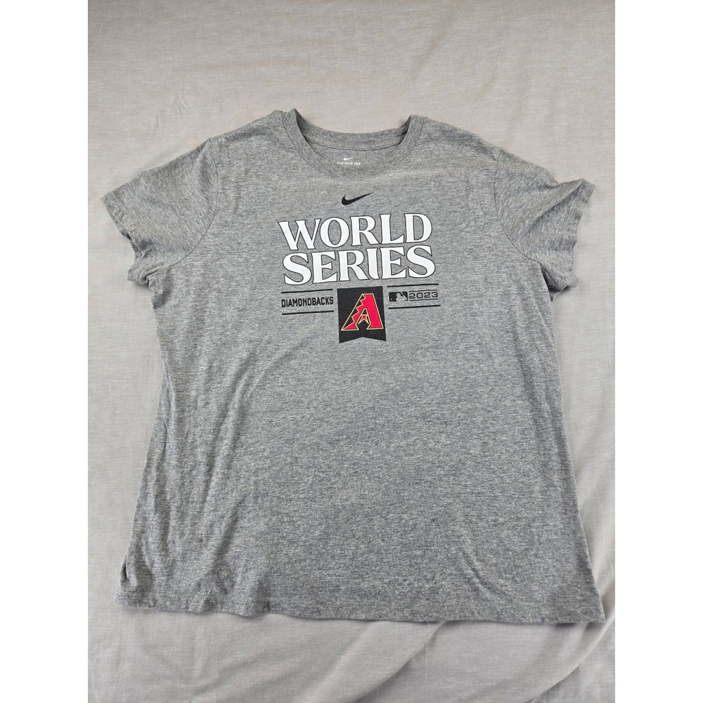 Nike Arizona Diamondbacks 2023 World Series Gray Graphic Tee Womens XXL